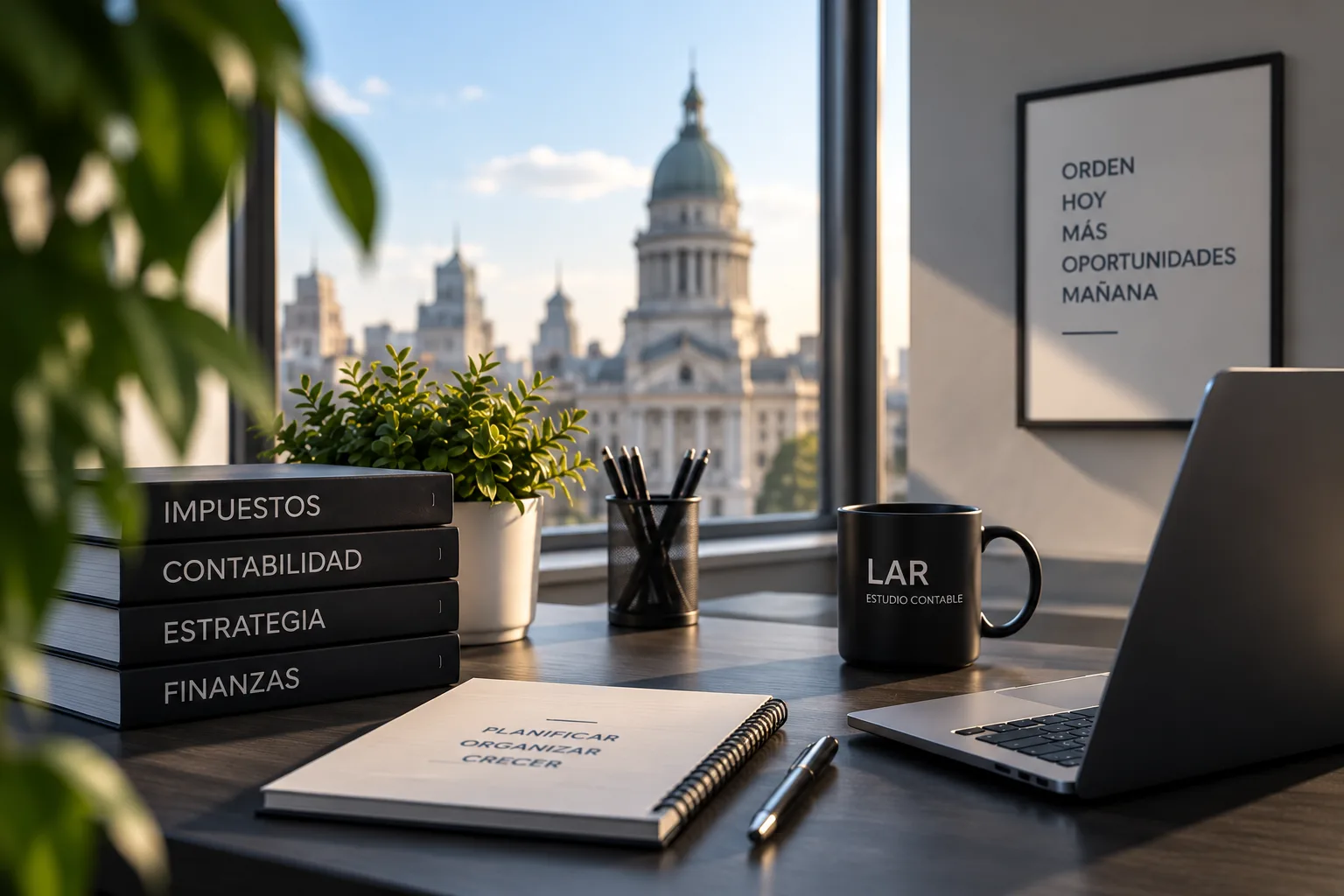 Escritorio del equipo de LAR Estudio Contable